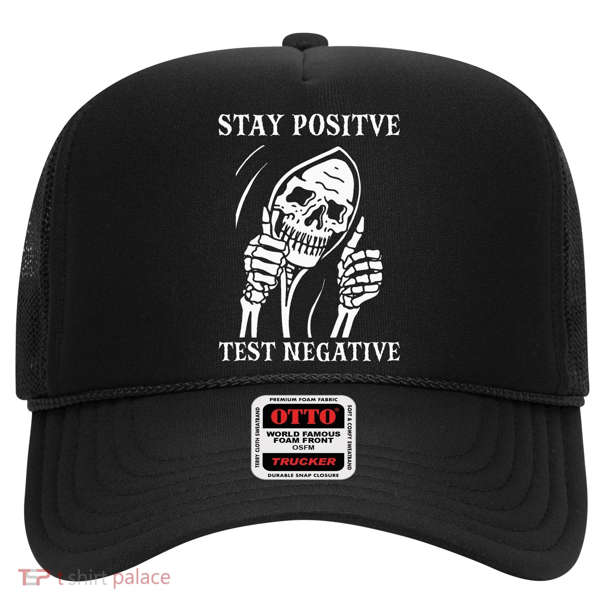 Stay Positive Test Negative Lazy Halloween Costume Skeleton Hat