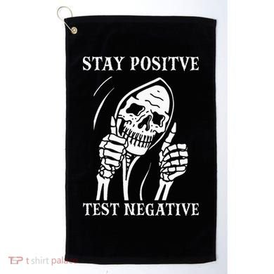 Stay Positive Test Negative Lazy Halloween Costume Skeleton Golf Towel