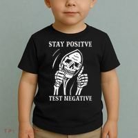Stay Positive Test Negative Lazy Halloween Costume Skeleton Toddler T-Shirt thumb 2