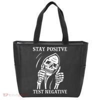 Stay Positive Test Negative Lazy Halloween Costume Skeleton Tote Bag thumb 0