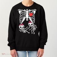 Skeleton Pregnancy Twins XRay Pregnant Halloween Women's Sweatshirt thumb 0