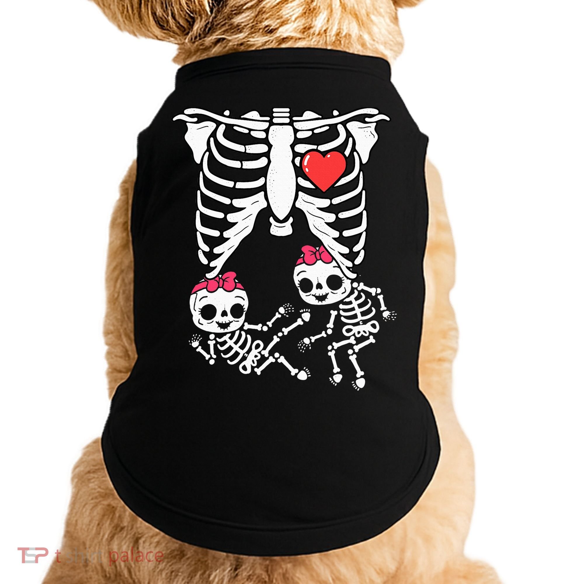 Skeleton Pregnancy Twins XRay Pregnant Halloween Doggie Tank