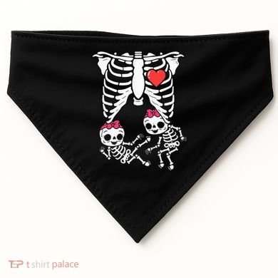 Skeleton Pregnancy Twins XRay Pregnant Halloween USA-Made Doggie Bandana
