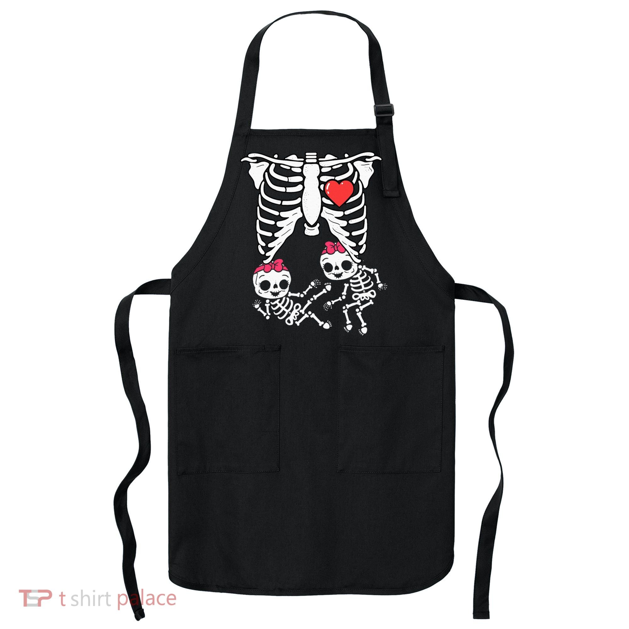 Skeleton Pregnancy Twins XRay Pregnant Halloween Apron