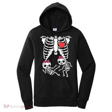 Skeleton Pregnancy Twins XRay Pregnant Halloween Women's Hoodie