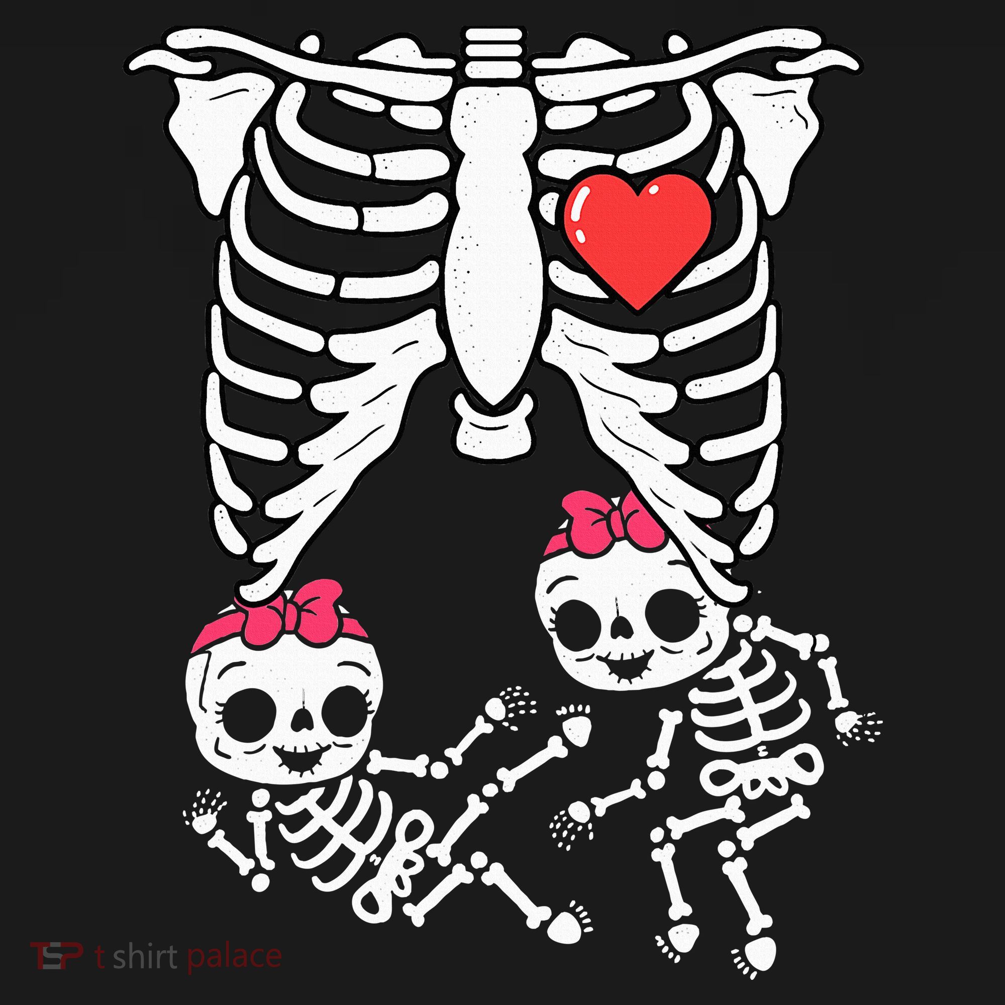 Skeleton Pregnancy Twins XRay Pregnant Halloween Women's Hoodie