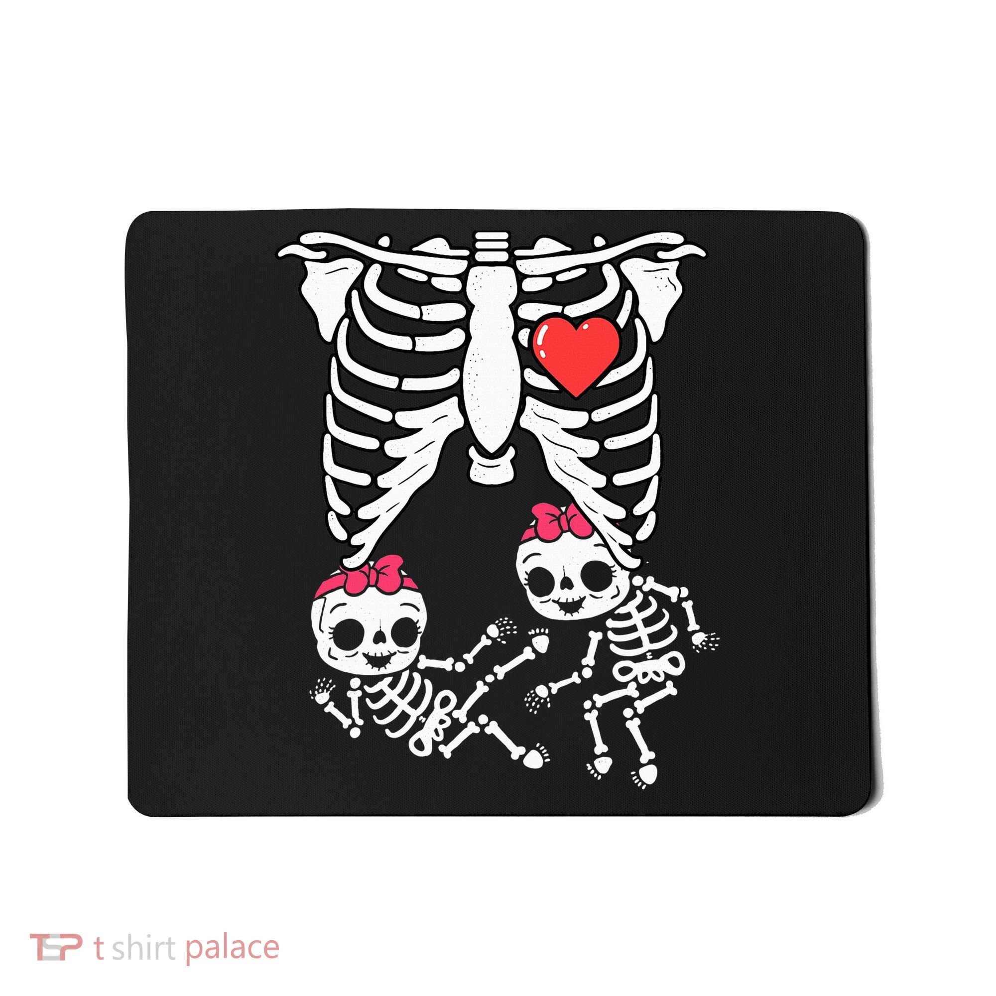 Skeleton Pregnancy Twins XRay Pregnant Halloween Mousepad