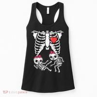 Skeleton Pregnancy Twins XRay Pregnant Halloween Women's Tank Top thumb 0