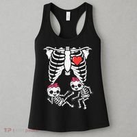 Skeleton Pregnancy Twins XRay Pregnant Halloween Women's Tank Top thumb 3