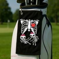 Skeleton Pregnancy Twins XRay Pregnant Halloween Golf Towel thumb 2