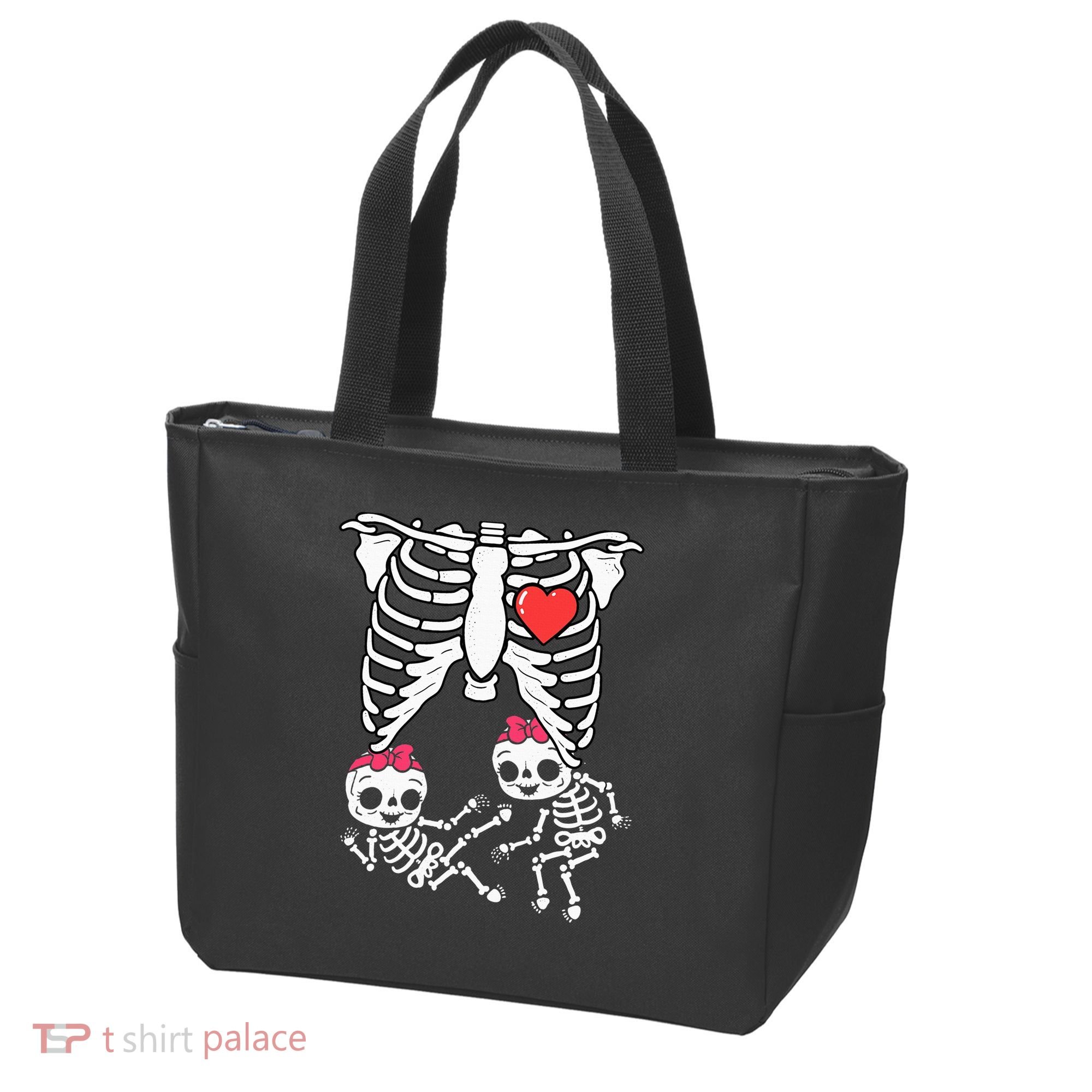 Skeleton Pregnancy Twins XRay Pregnant Halloween Tote Bag