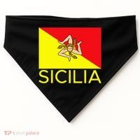 Sicilia Pallermo Triskelion Flag USA-Made Doggie Bandana thumb 0