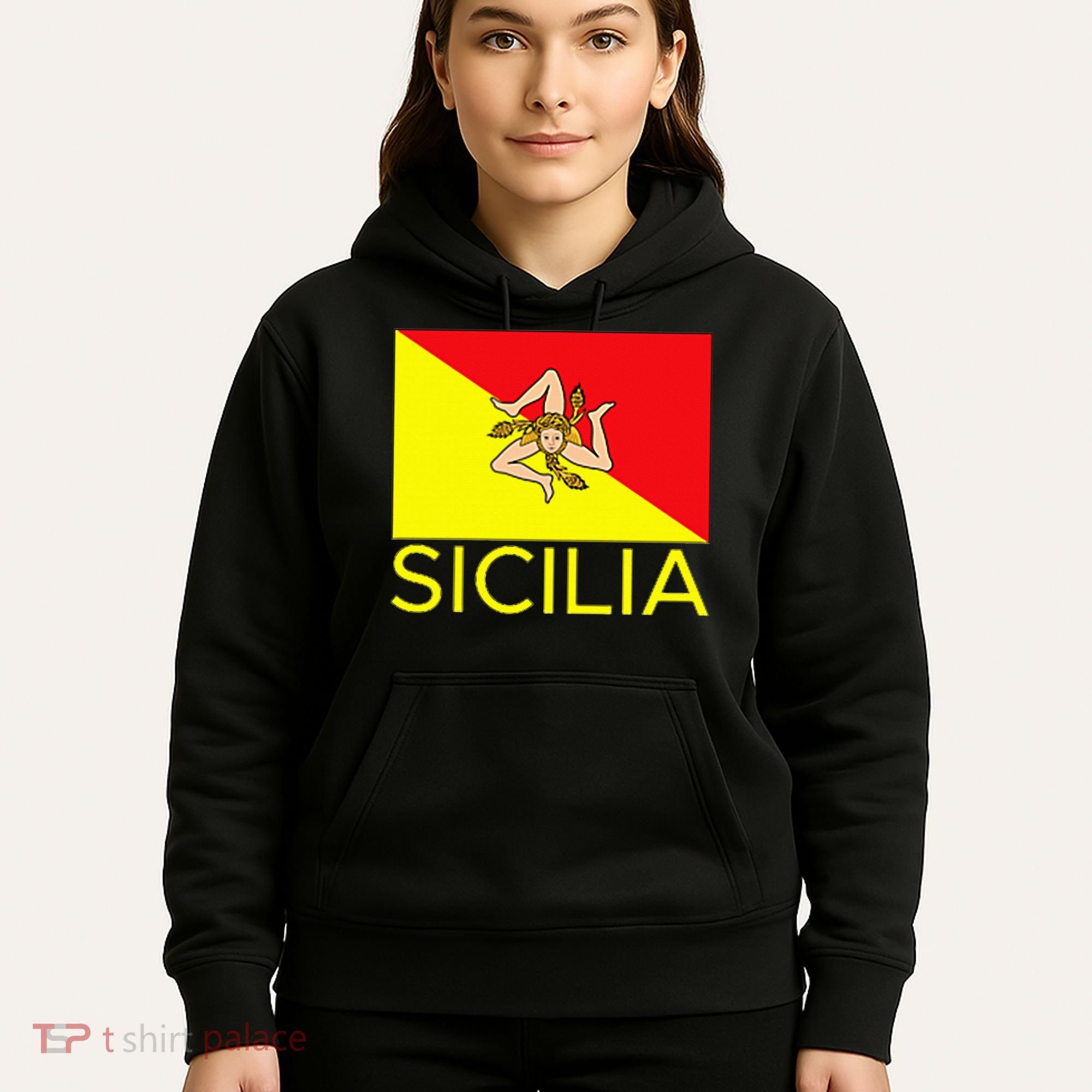 Sicilia Pallermo Triskelion Flag Hoodie