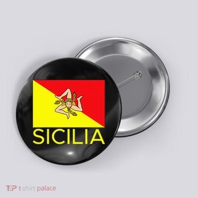 Sicilia Pallermo Triskelion Flag Button