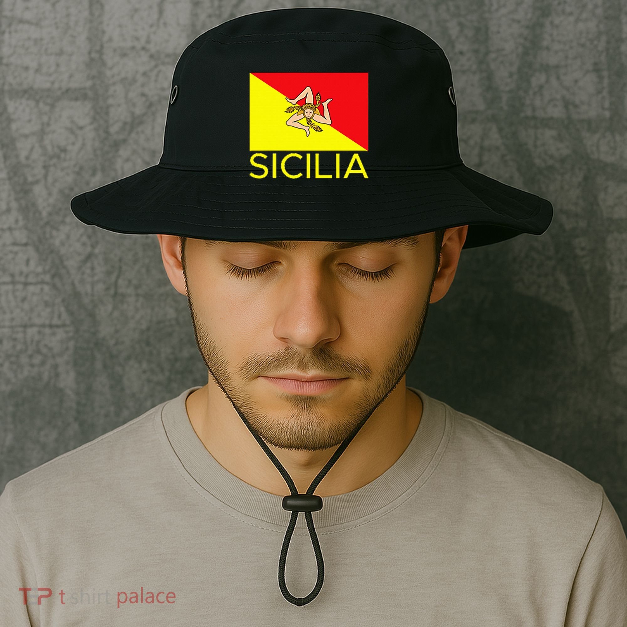 Sicilia Pallermo Triskelion Flag Bucket Hat