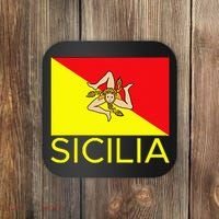 Sicilia Pallermo Triskelion Flag Coaster thumb 0