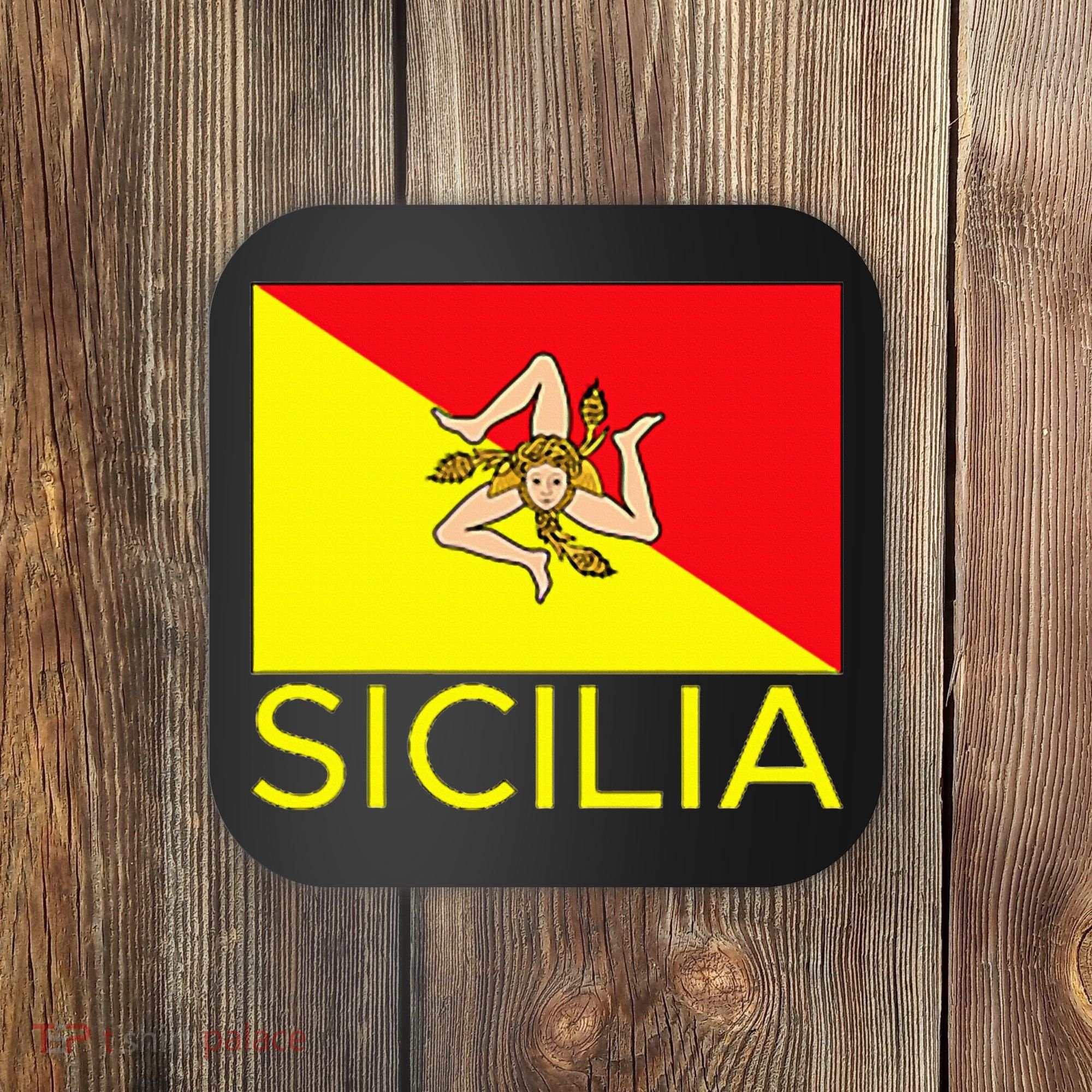 Sicilia Pallermo Triskelion Flag Coaster