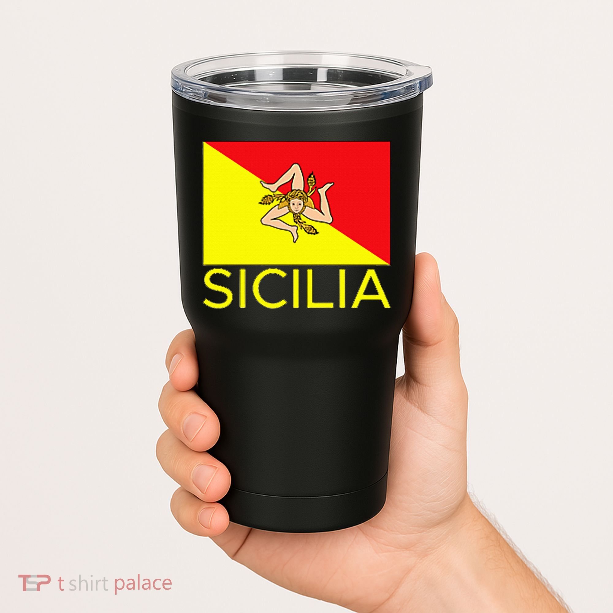 Sicilia Pallermo Triskelion Flag Tumbler