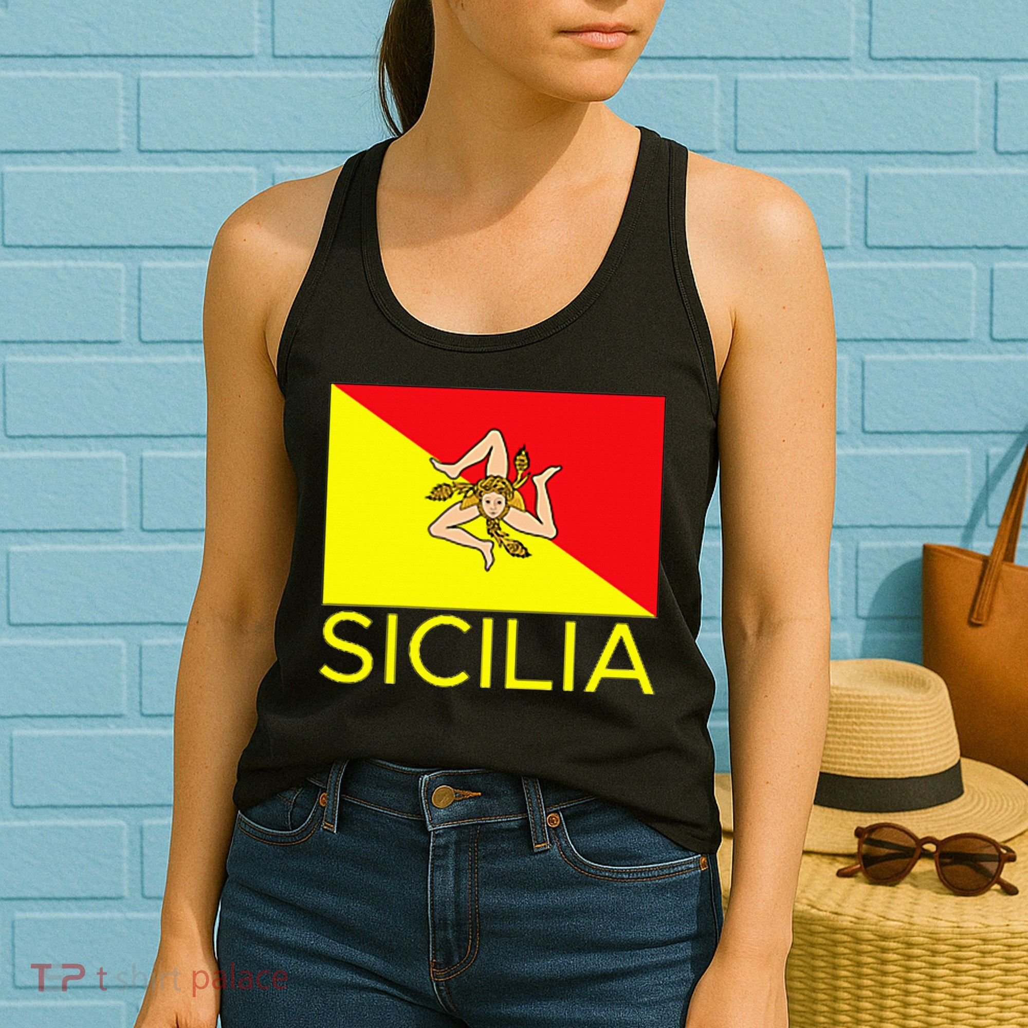 Sicilia Pallermo Triskelion Flag Women's Tank Top