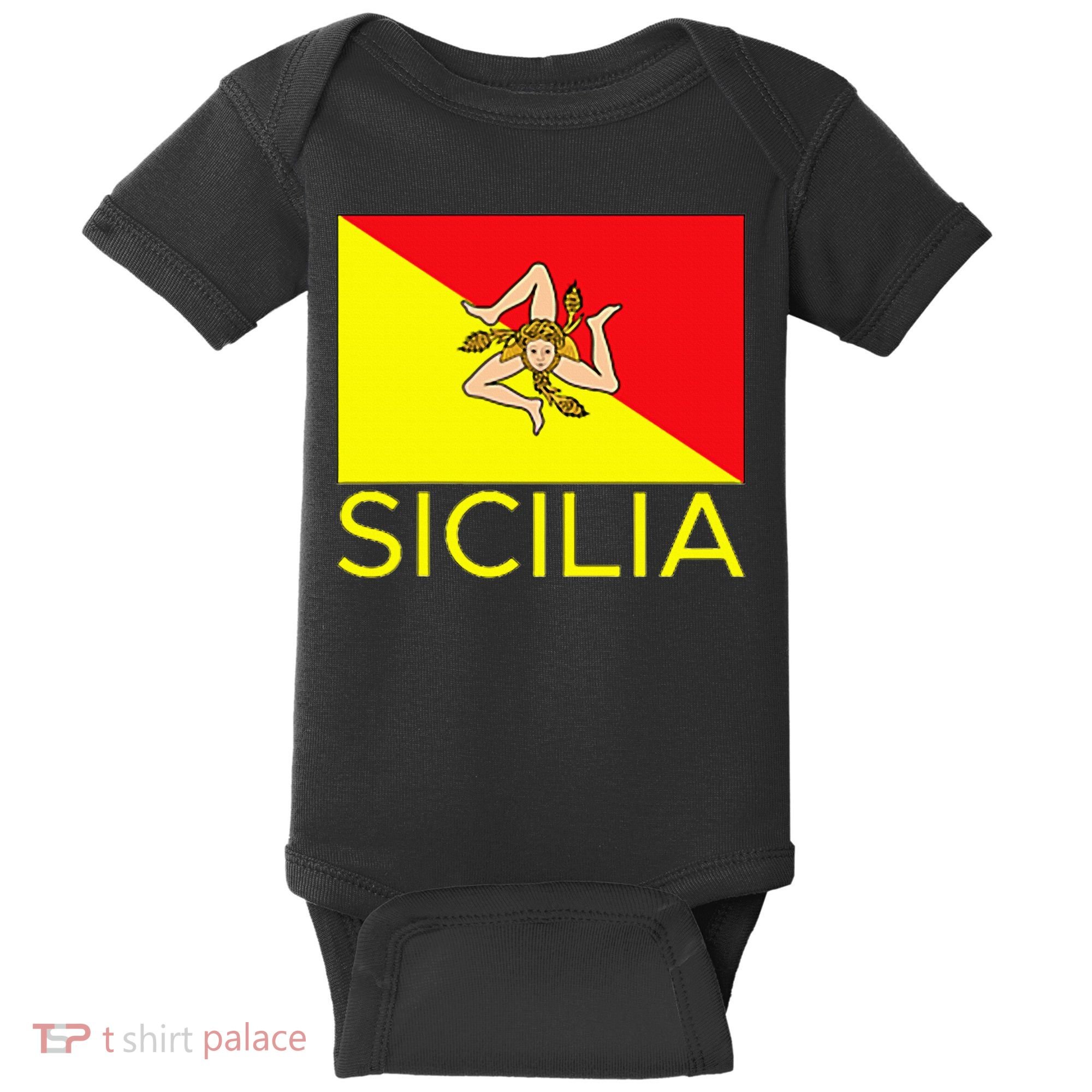 Sicilia Pallermo Triskelion Flag Baby Bodysuit