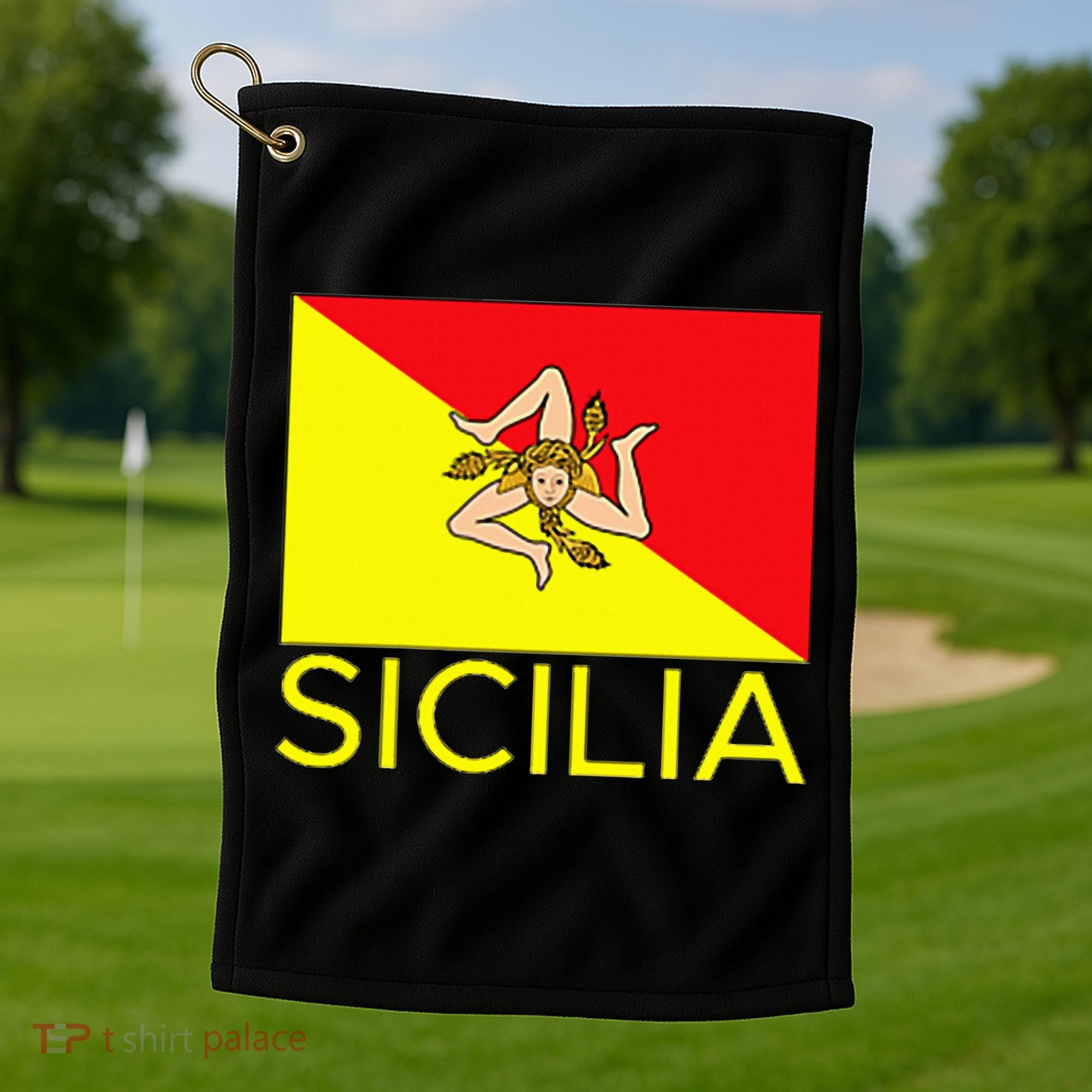 Sicilia Pallermo Triskelion Flag Golf Towel
