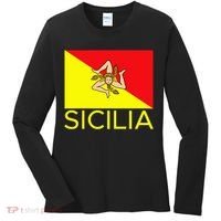 Sicilia Pallermo Triskelion Flag Women's Long Sleeve Shirt thumb 0
