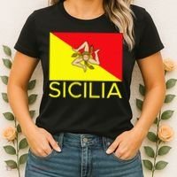 Sicilia Pallermo Triskelion Flag Women's T-Shirt thumb 2