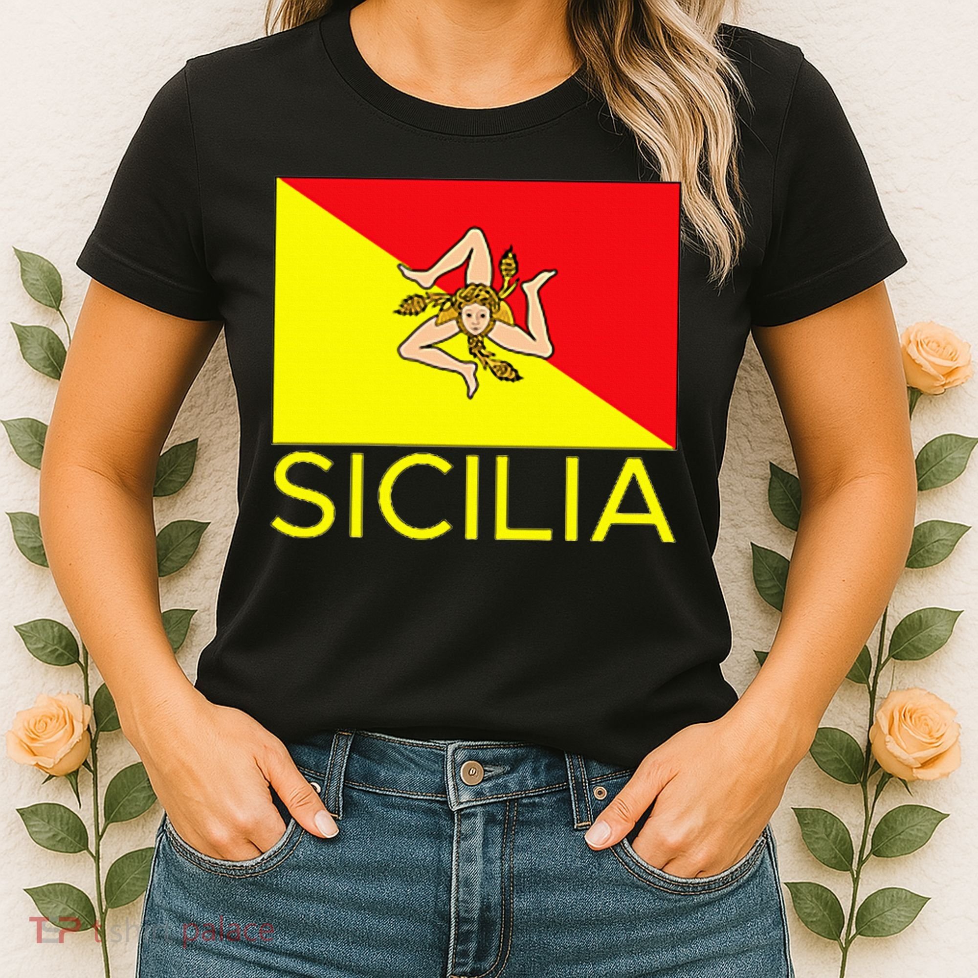 Sicilia Pallermo Triskelion Flag Women's T-Shirt
