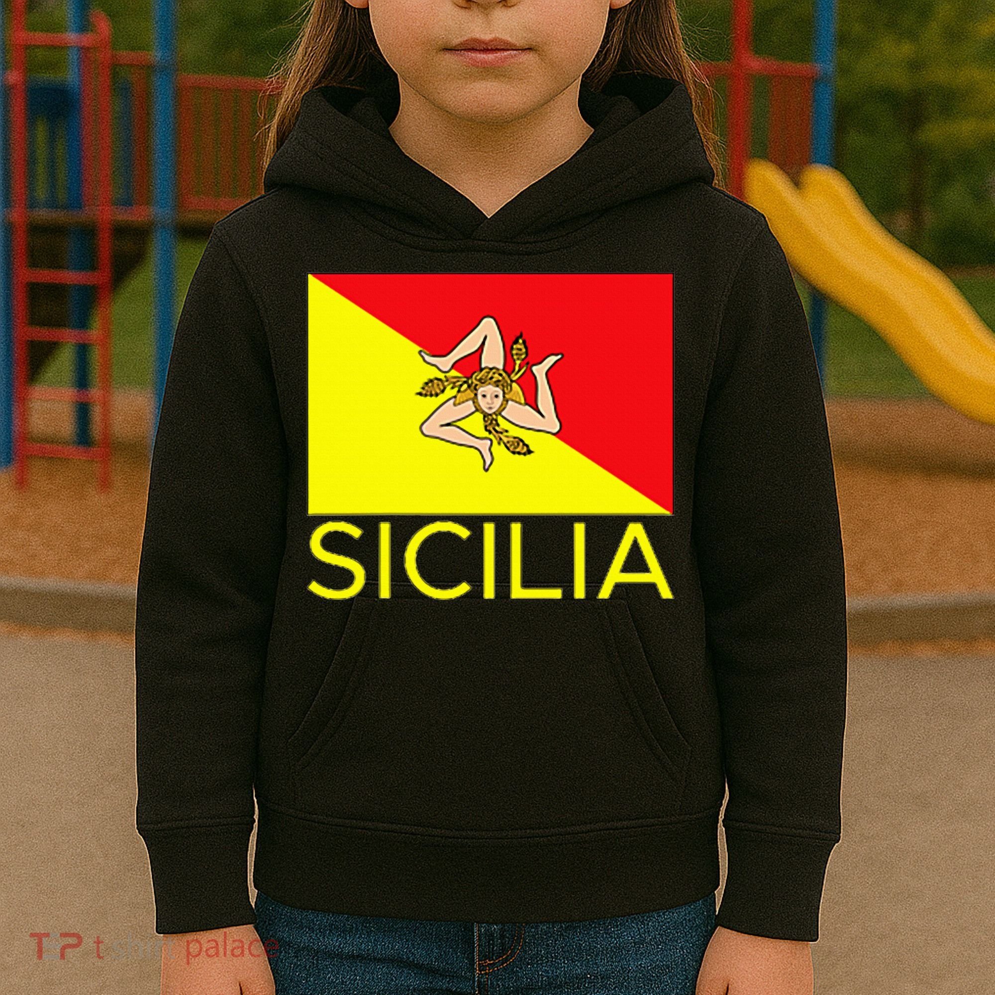Sicilia Pallermo Triskelion Flag Kids Hoodie