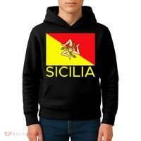 Sicilia Pallermo Triskelion Flag Kids Hoodie thumb 4