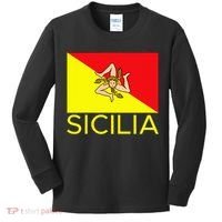 Sicilia Pallermo Triskelion Flag Kids Long Sleeve Shirt thumb 0