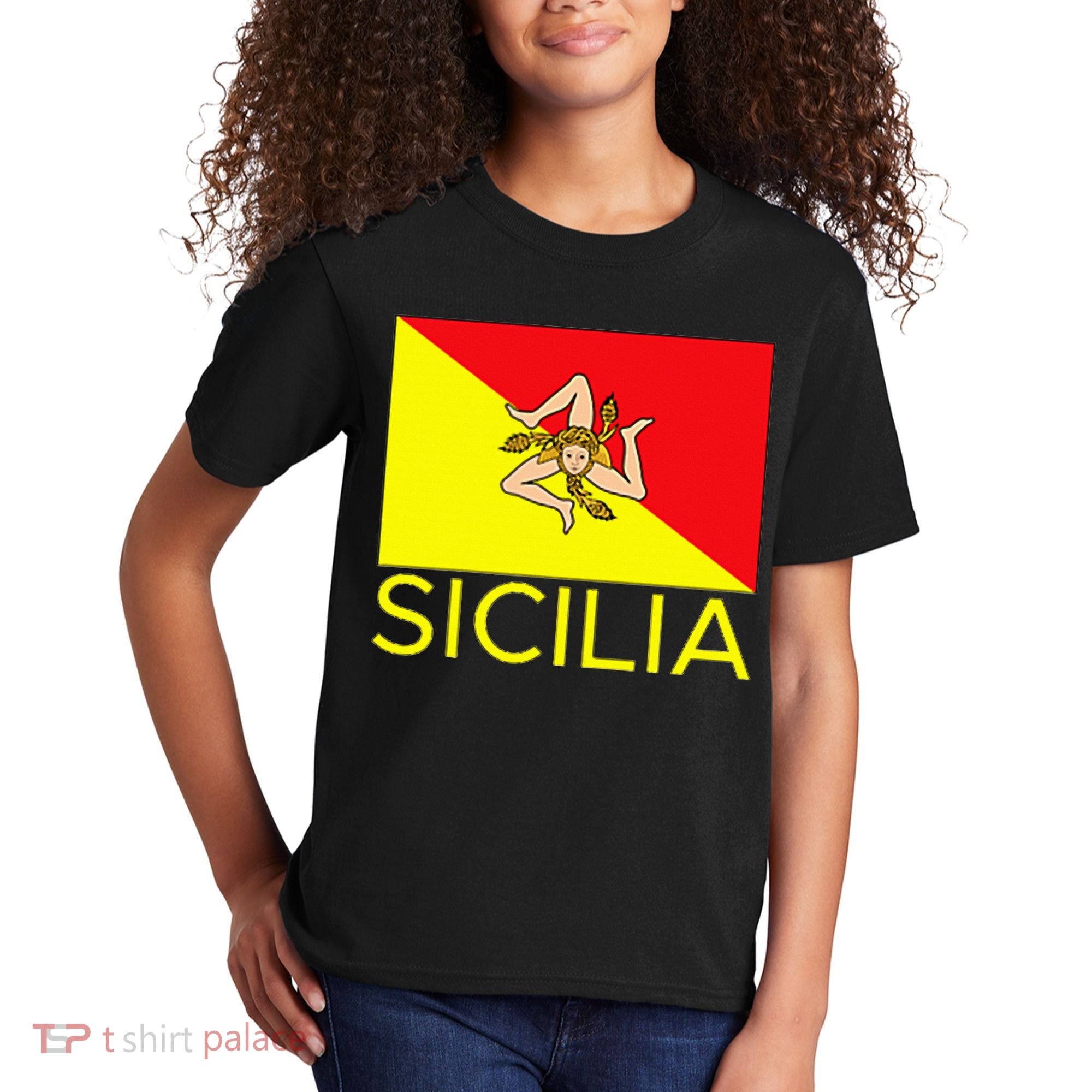 Sicilia Pallermo Triskelion Flag Kids T-Shirt