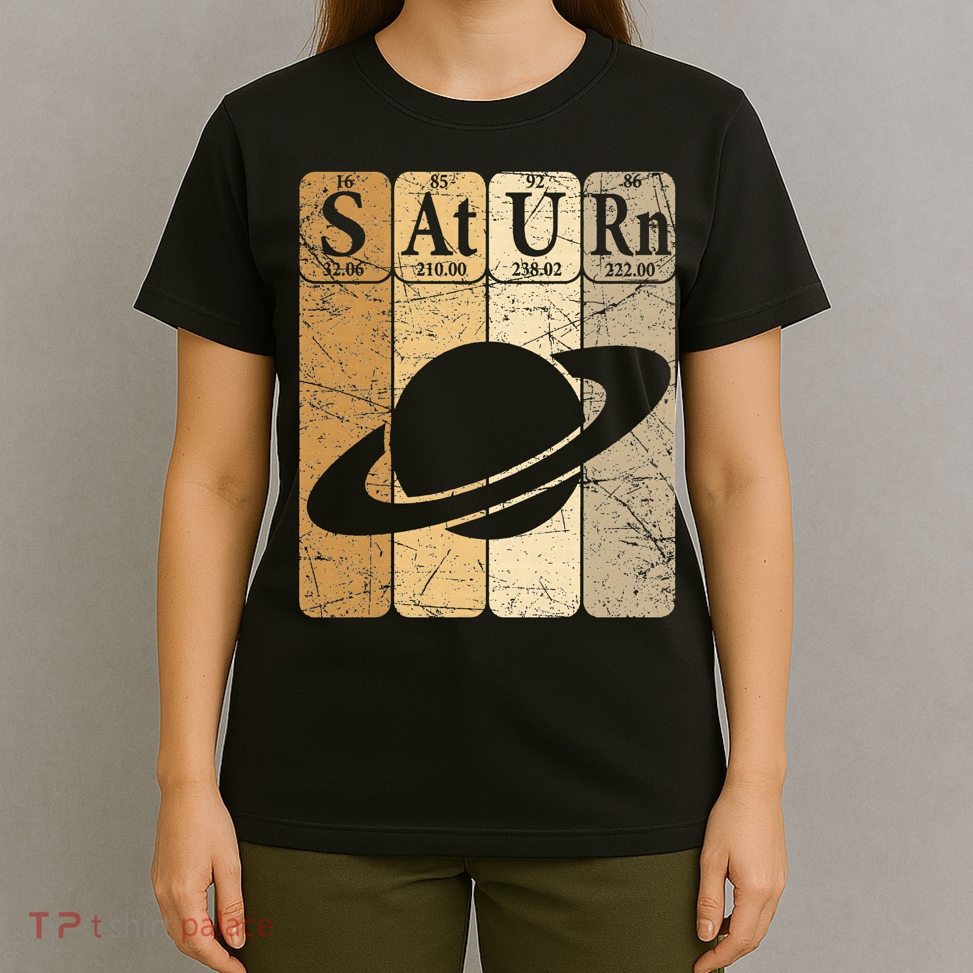 Saturn Periodic Table Elements Saturn Planet Space Nerd T-Shirt