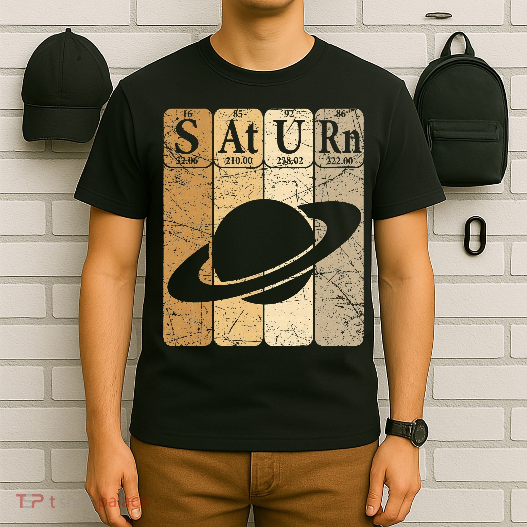 Saturn Periodic Table Elements Saturn Planet Space Nerd T-Shirt