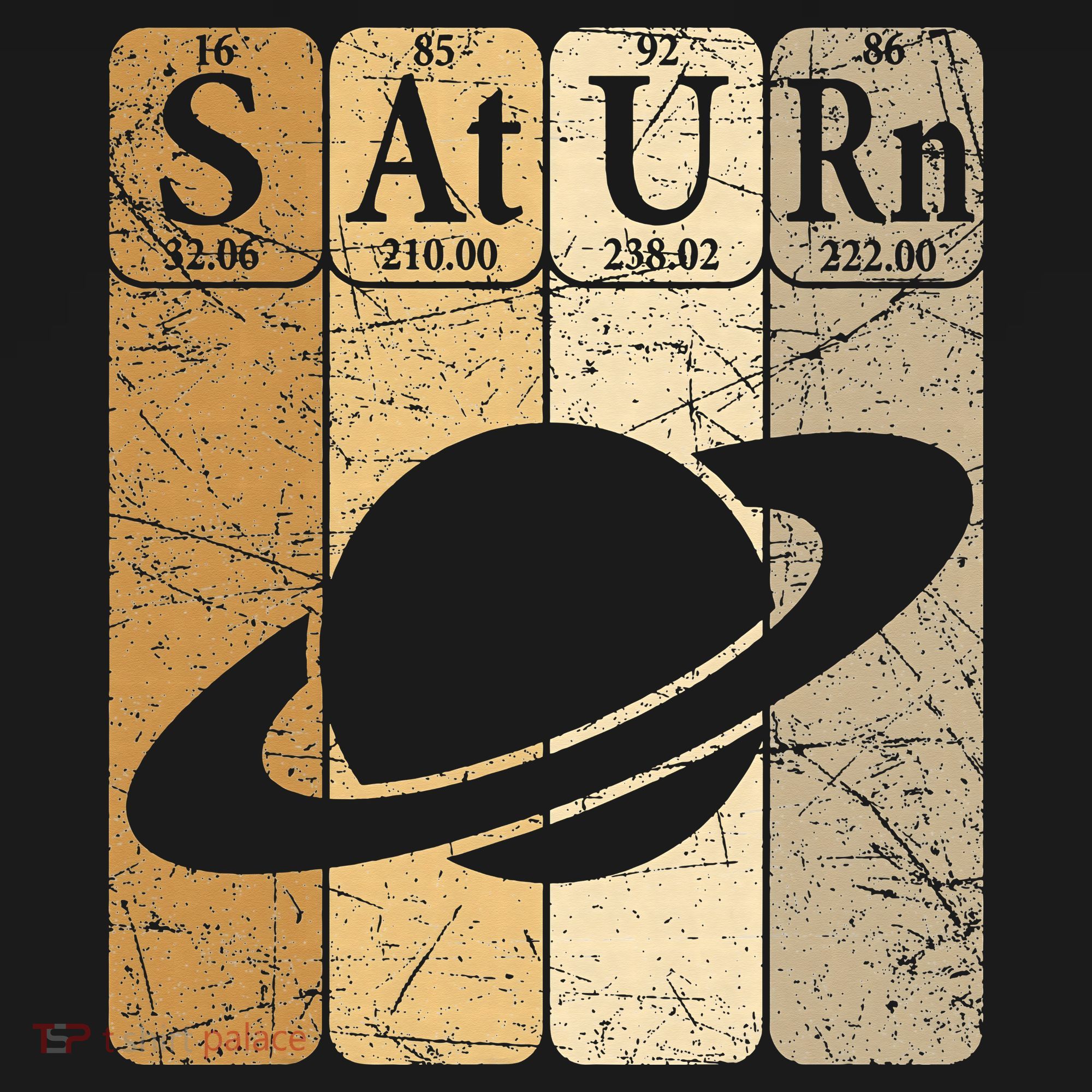 Saturn Periodic Table Elements Saturn Planet Space Nerd T-Shirt