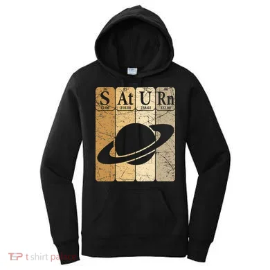 Saturn Periodic Table Elements Saturn Planet Space Nerd Women's Hoodie