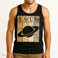 Saturn Periodic Table Elements Saturn Planet Space Nerd Tank Top thumb 3