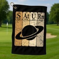 Saturn Periodic Table Elements Saturn Planet Space Nerd Golf Towel thumb 1
