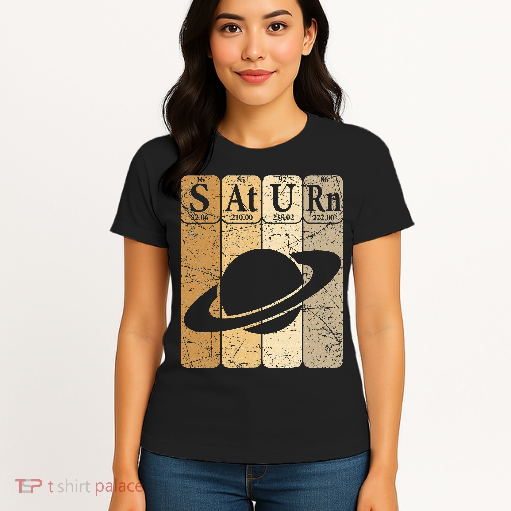 Saturn Periodic Table Elements Saturn Planet Space Nerd Women's T-Shirt