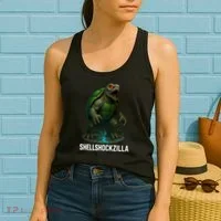 Shellshockzilla Parody Turtle Women's Tank Top thumb 2