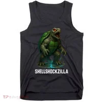 Shellshockzilla Parody Turtle Tank Top thumb 0