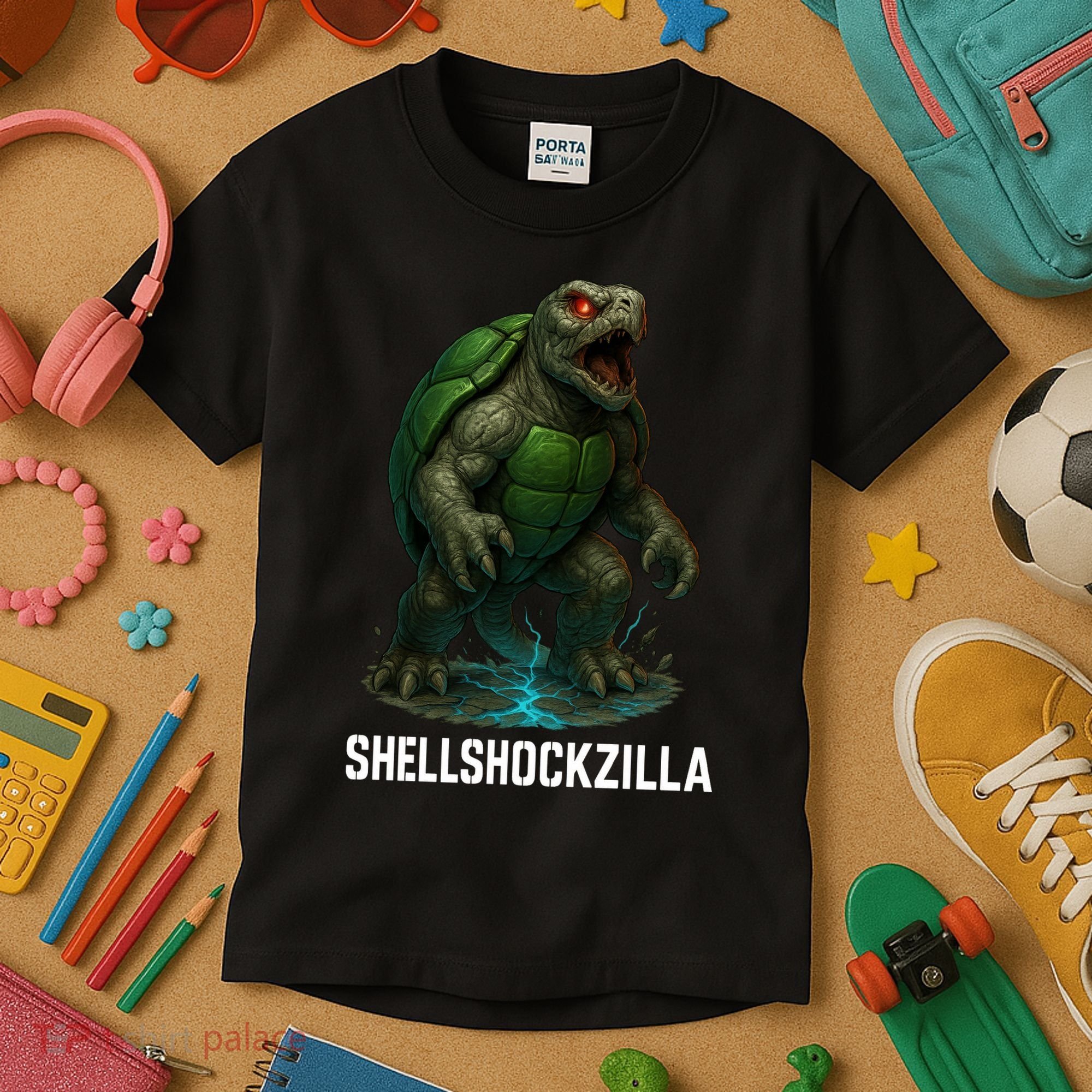 Shellshockzilla Parody Turtle Kids T-Shirt