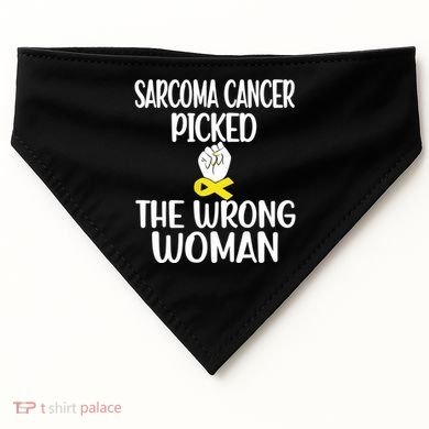 Sarcoma Picked The Wrong Sarcoma Cancer Survivor Cute Gift USA-Made Doggie Bandana