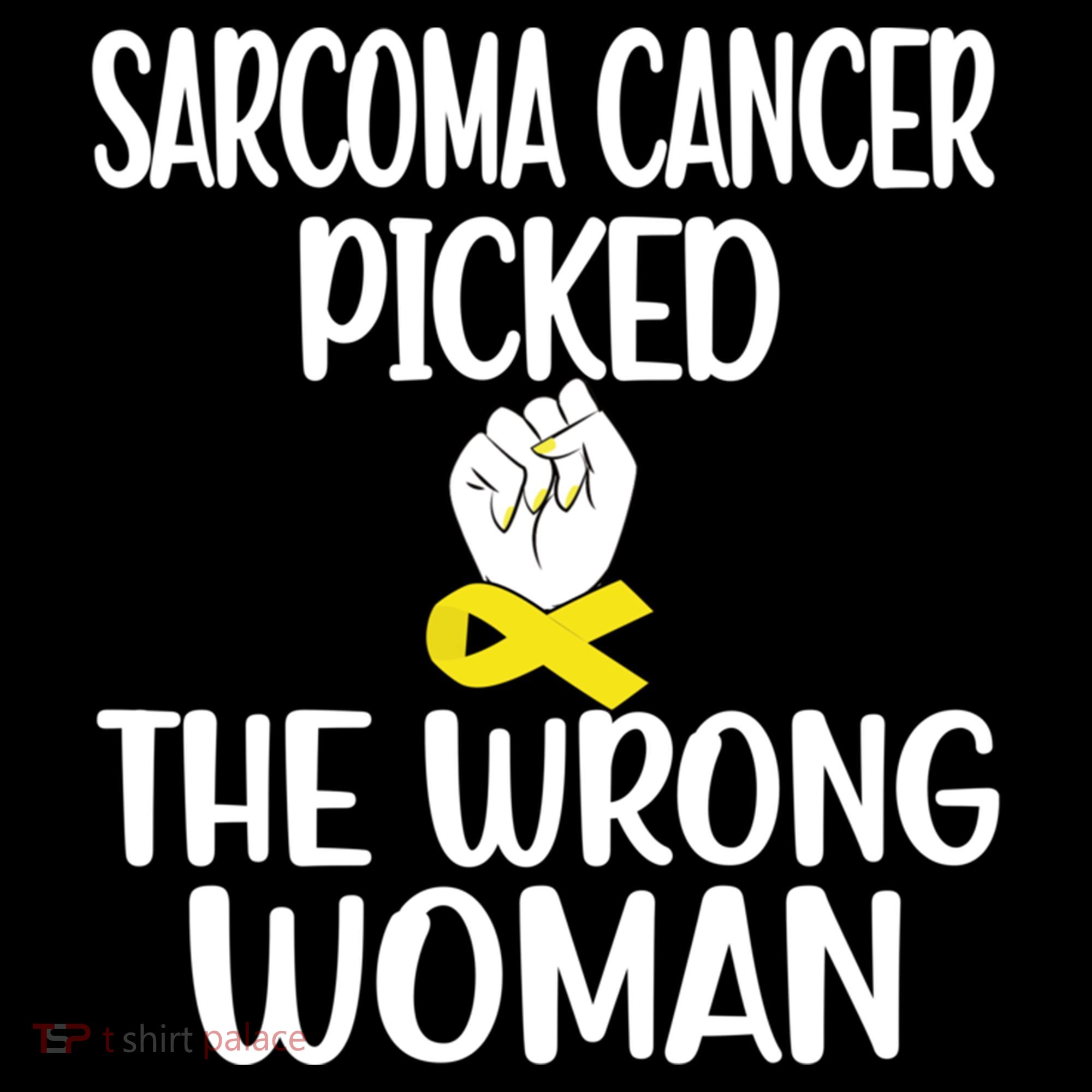 Sarcoma Picked The Wrong Sarcoma Cancer Survivor Cute Gift USA-Made Doggie Bandana