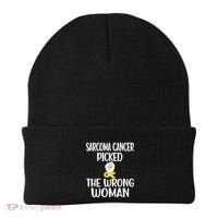 Sarcoma Picked The Wrong Sarcoma Cancer Survivor Cute Gift Beanie thumb 0