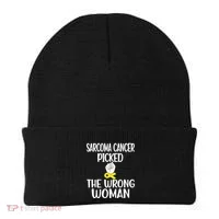 Sarcoma Picked The Wrong Sarcoma Cancer Survivor Cute Gift Beanie thumb 0