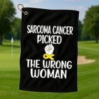 Sarcoma Picked The Wrong Sarcoma Cancer Survivor Cute Gift Golf Towel thumb 1