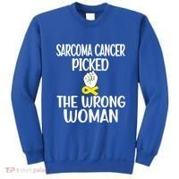 Sarcoma Picked The Wrong Sarcoma Cancer Survivor Cute Gift Sweatshirt thumb 0