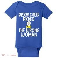 Sarcoma Picked The Wrong Sarcoma Cancer Survivor Cute Gift Baby Bodysuit thumb 0