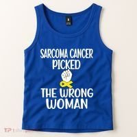 Sarcoma Picked The Wrong Sarcoma Cancer Survivor Cute Gift Tank Top thumb 2